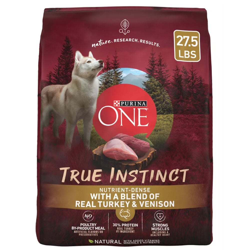 image of Purina One True Instinct Dry Dog Food- Turkey and Venison, 27.5 lb