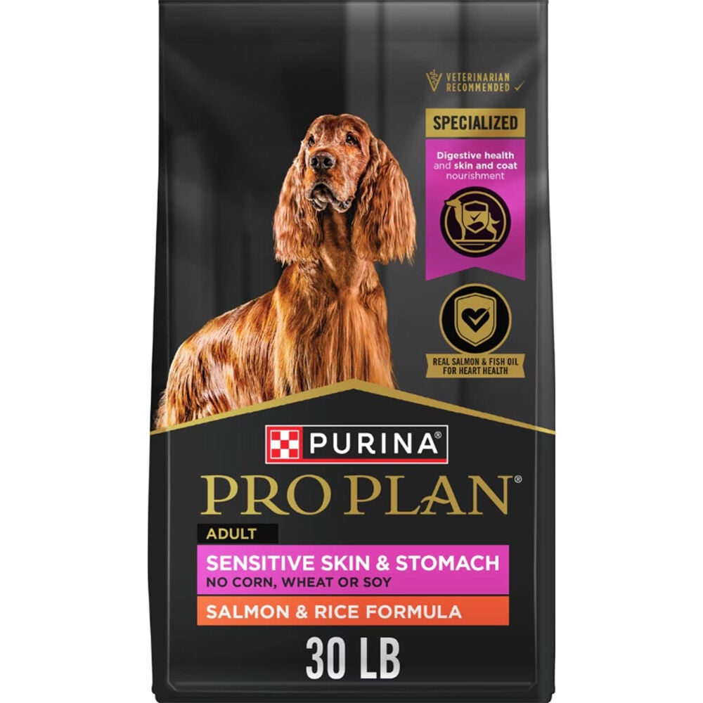 image of Pro Plan Dry Dog Food- Sensitive Skin and Stomach, Salmon and Rice, 30 lb