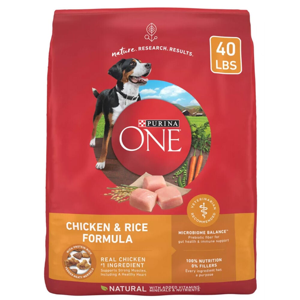 image of Purina One Dry Dog Food- Chicken and Rice, 40 lb