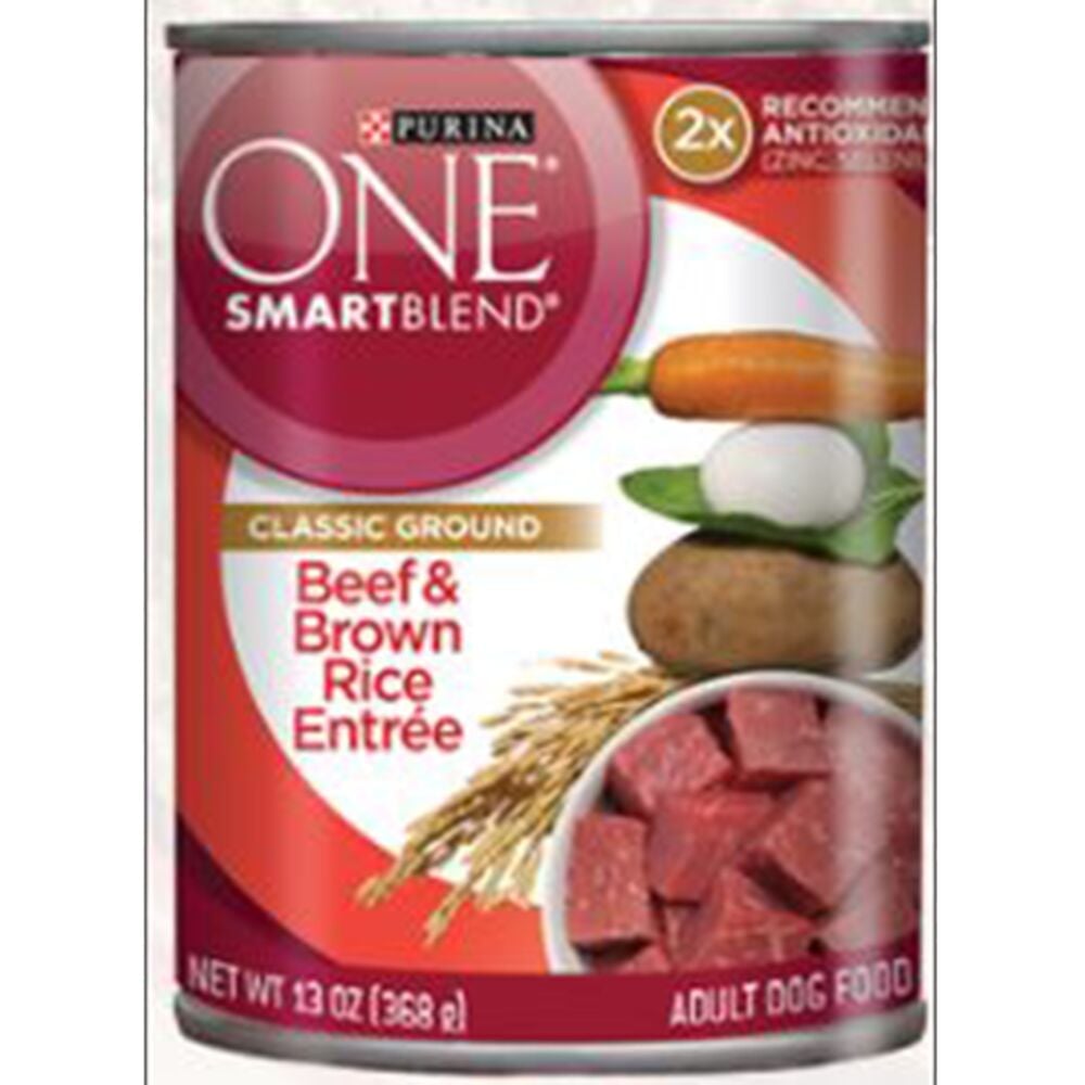 image of Purina One Wet Dog Food- Beef and Rice, 13 oz