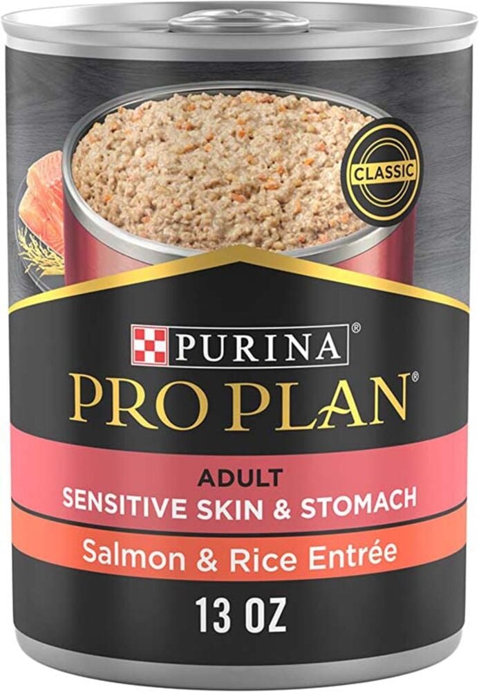 image of Pro Plan Wet Dog Food- Sensitive Skin and Stomach, Salmon and Rice, 13 oz