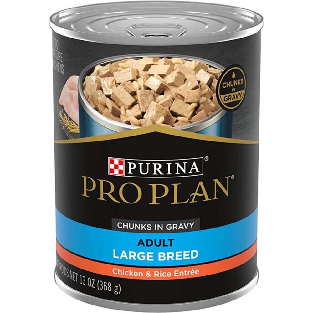 image of Pro Plan Wet Dog Food- Large Breed, Chicken and Rice Entrée, 13 oz