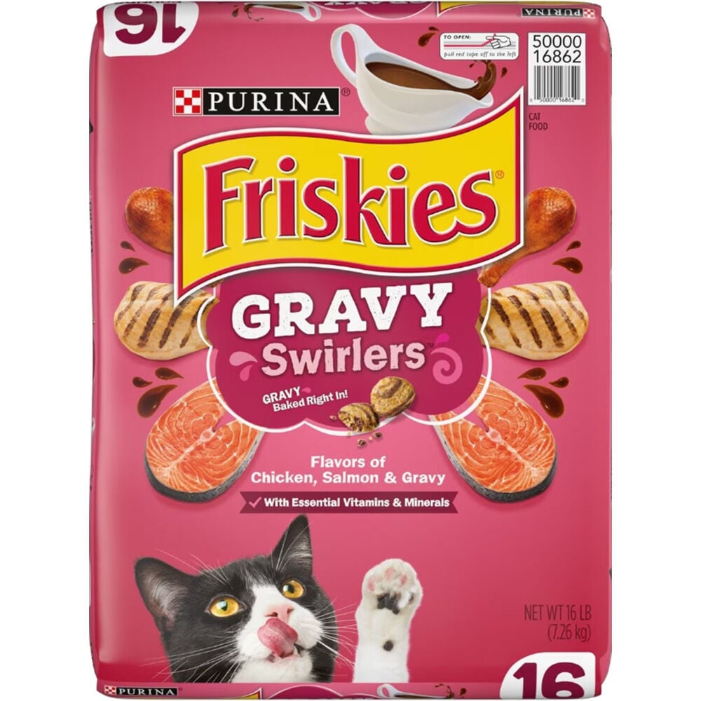 image of Friskies Dry Cat Food- Gravy Swirlers, 16 lb