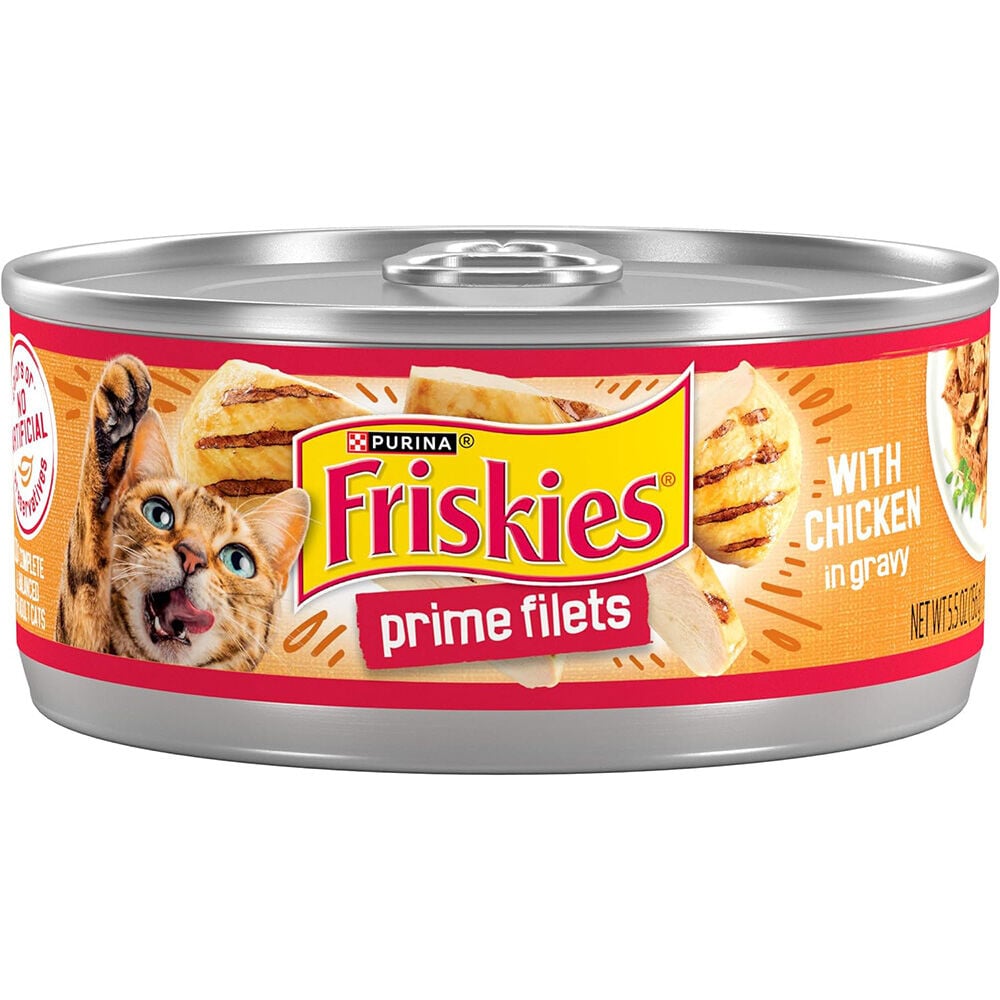 image of Friskies Wet Cat Food- Prime Filets, Chicken, 5.5 oz