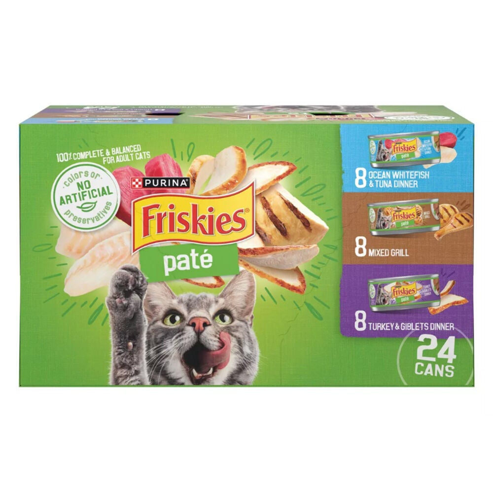 image of Friskies Wet Cat Food- Pate Variety Pack, 5.5 oz, 24 pk