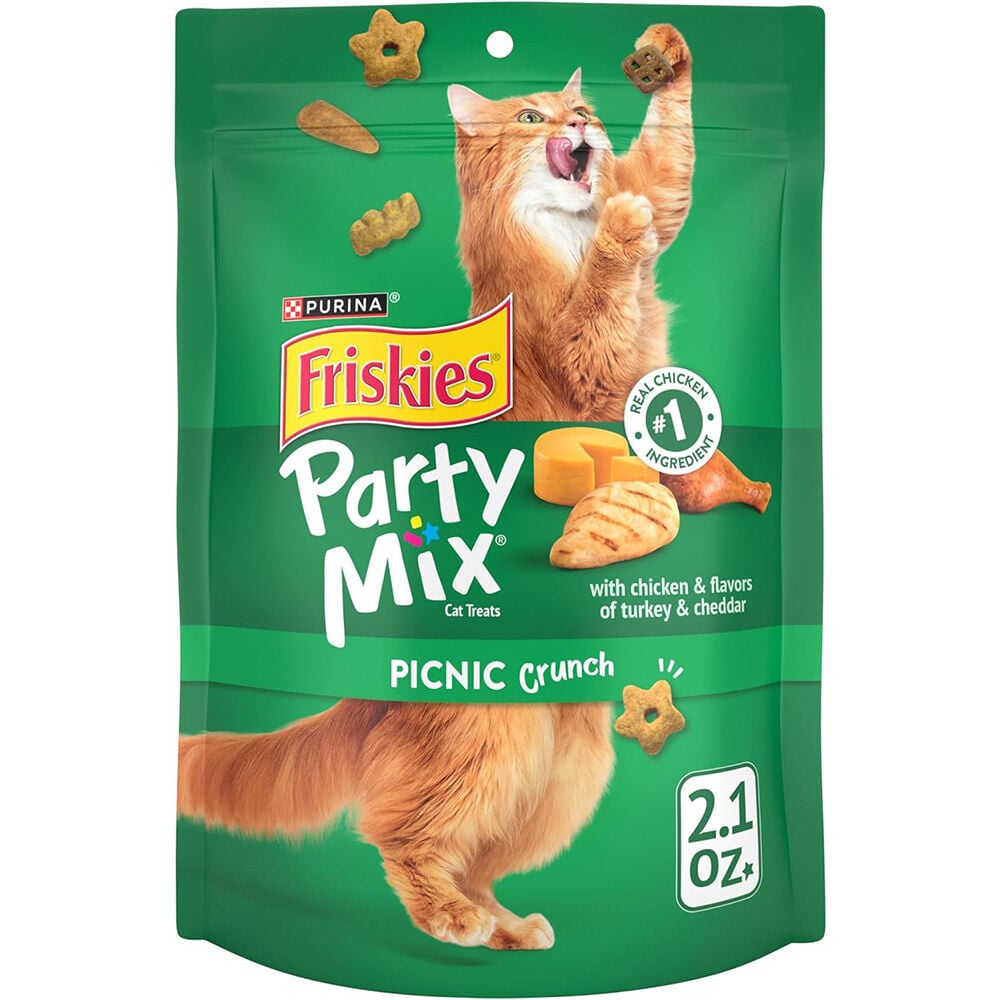 image of Friskies Cat Treats- Party Mix, Picnic Crunch, 2.1 oz