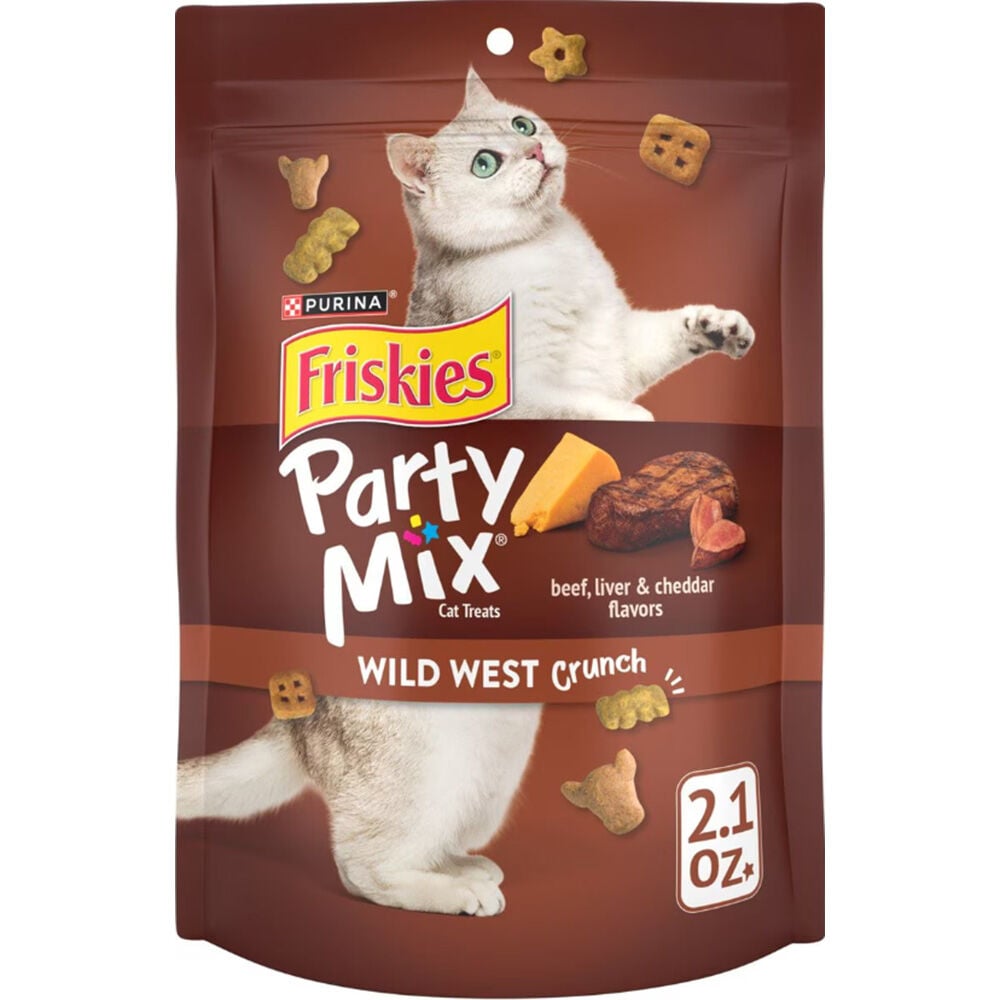 image of Friskies Cat Treats- Party Mix, Wild West Crunch, 2.1 oz
