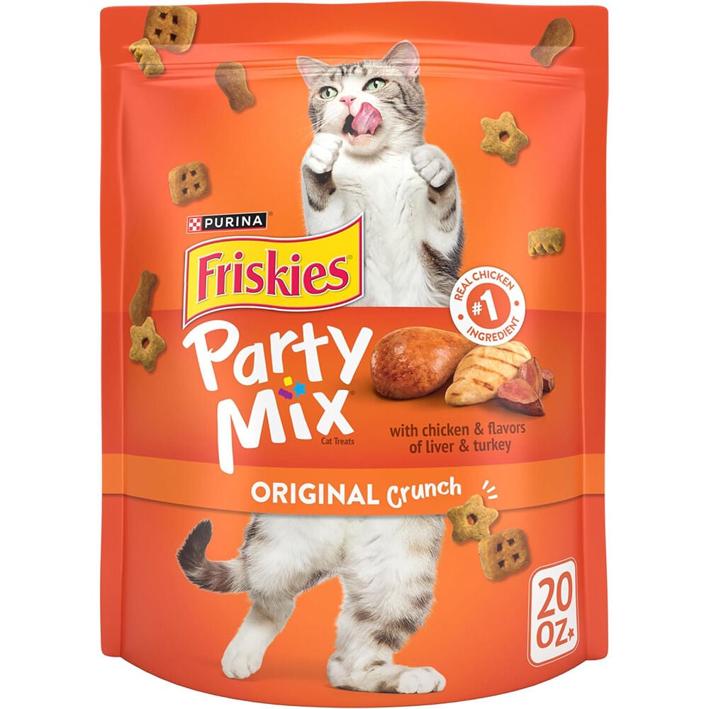 image of Friskies Cat Treats- Party Mix, Original Crunch, 20 oz