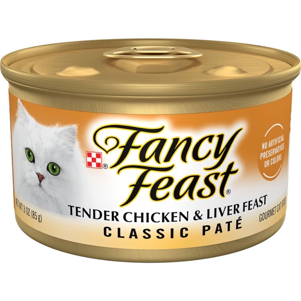 image of Fancy Feast Wet Cat Food- Classic Pate, Tender Liver and Chicken Feast, 3 oz