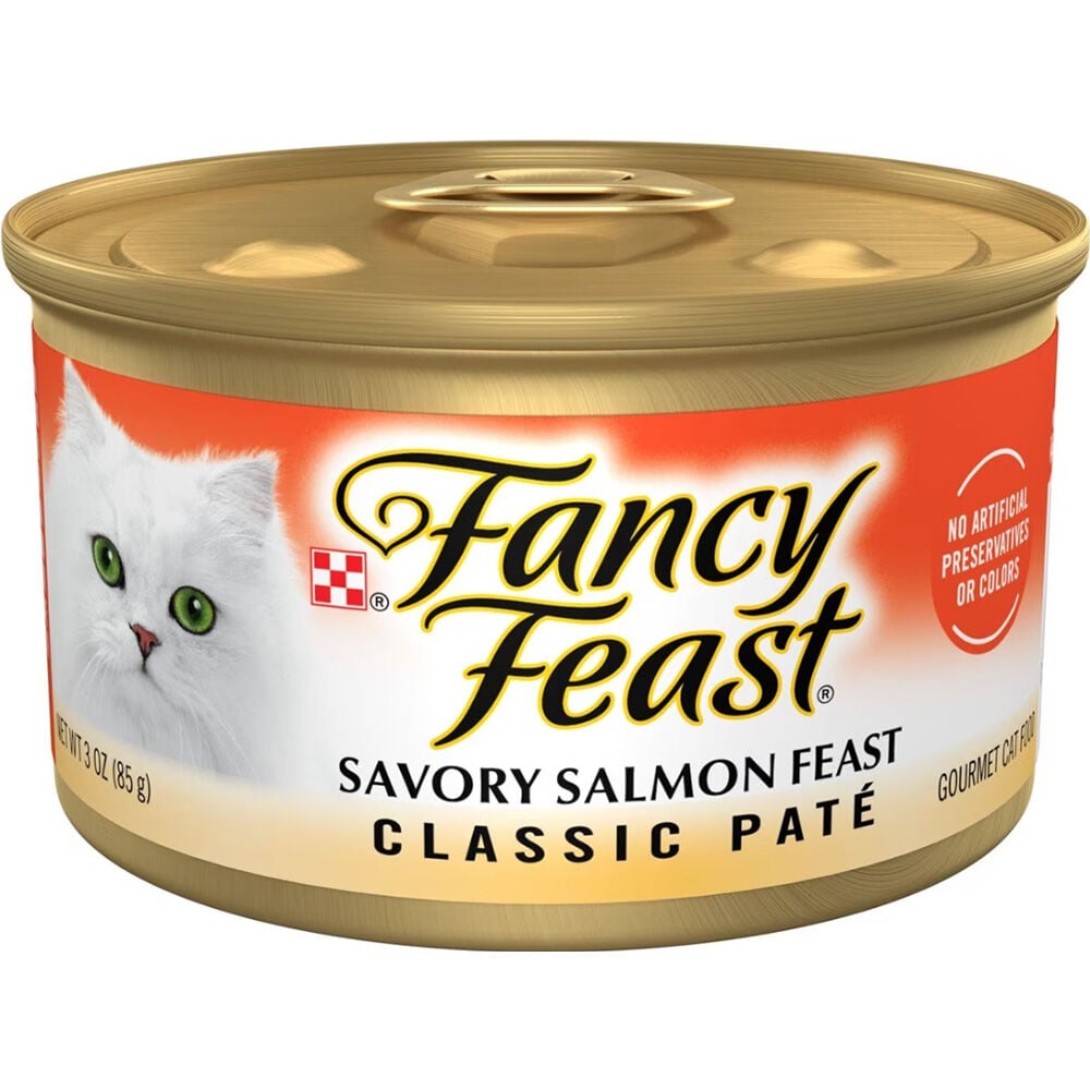 image of Fancy Feast Wet Cat Food- Classic Pate, Savory Salmon Feast, 3 oz