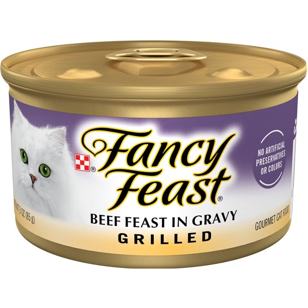 image of Fancy Feast Wet Cat Food- Grilled, Beef Feast in Gravy, 3 oz