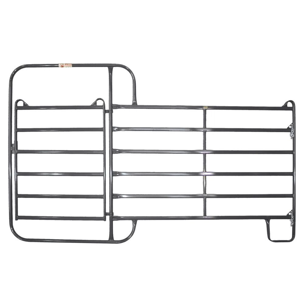 image of 12 ft x 7 ft Grey Premier Walk-Thru Cattle Panel with Gate