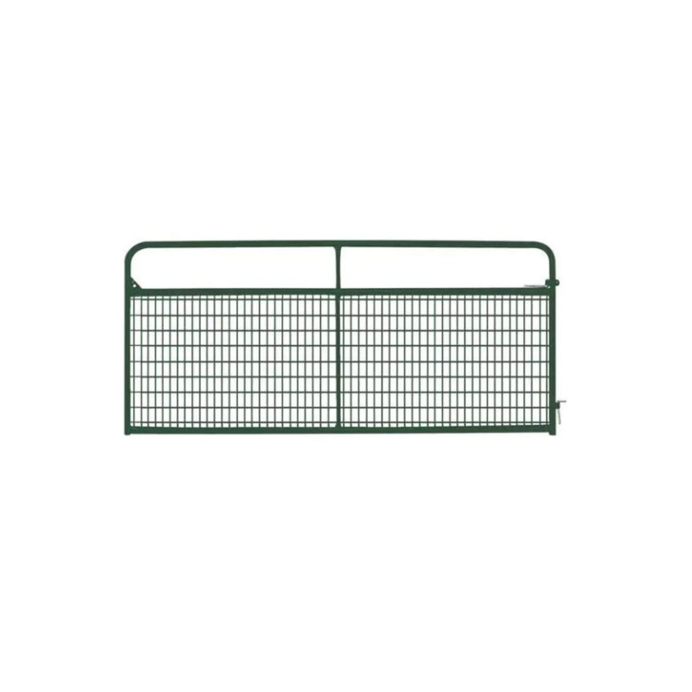 image of 8 Ft Economy Round Wire Filled Gate, Forest Green