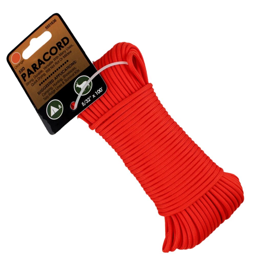 image of Paracord, Orange, 5/32 in x 100 ft