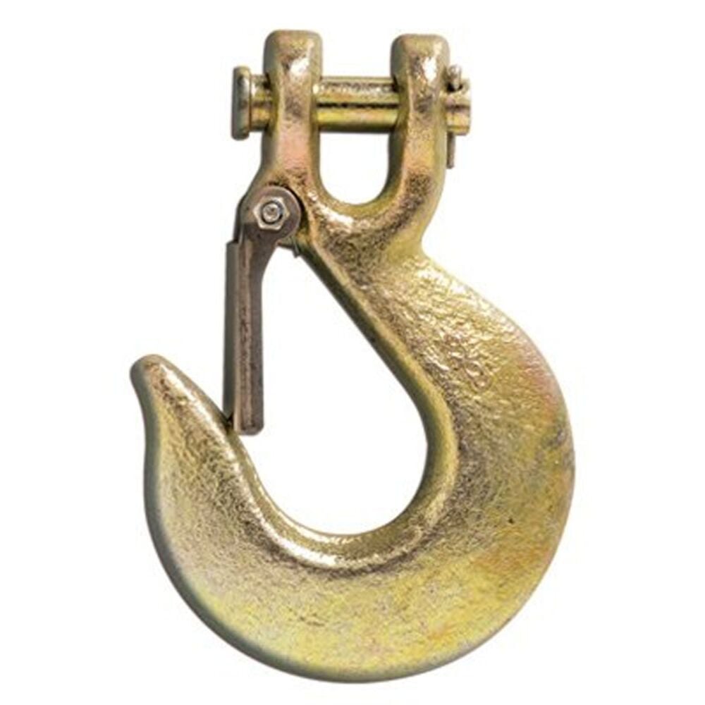 image of Yellow Chromate Grade 70 Clevis Slip Hook With Latch , 3/8 in