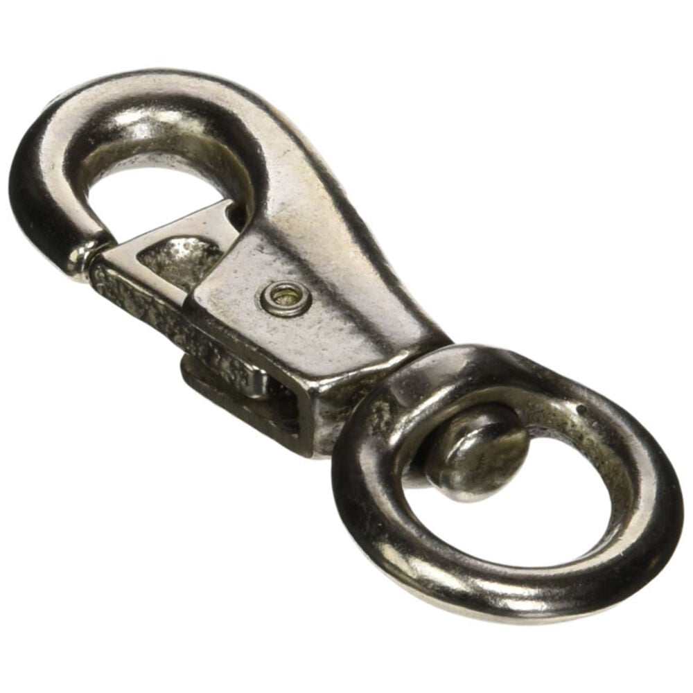 image of Koch Round Swivel Tie Snap, 9/16 in Opening, 7/8 in L Eye, Die Cast Zinc