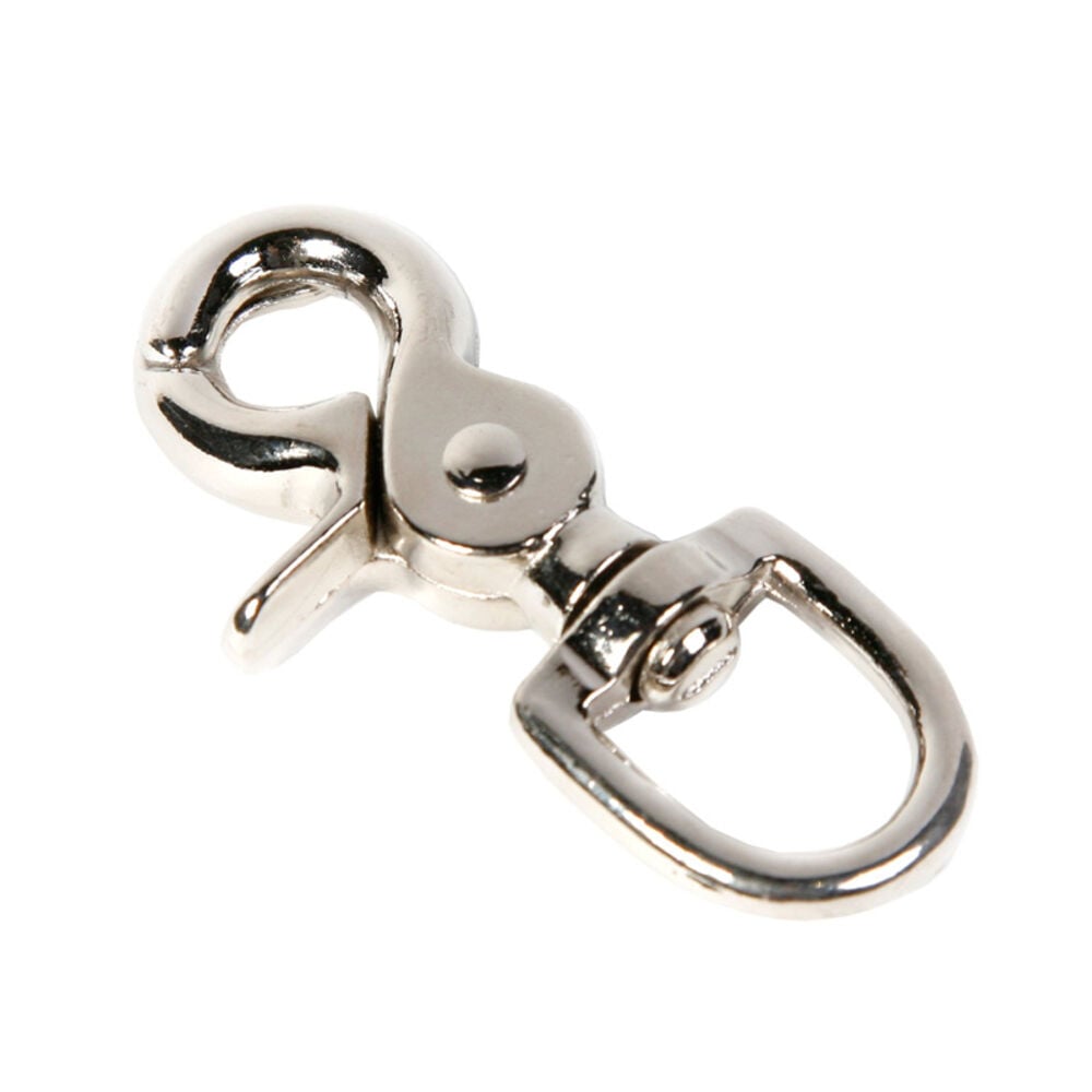image of Nickel Finish 2146441 Swivel Round Eye Trigger Snap, 2-9/16 in with 1/2 in Eye