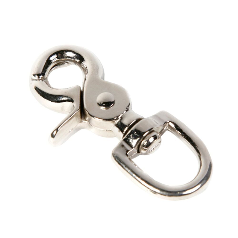 image of 2146441 Swivel Round Eye Trigger Snap, 2-9/16-Inch with 5/8-Inch Eye, Nickel Finish