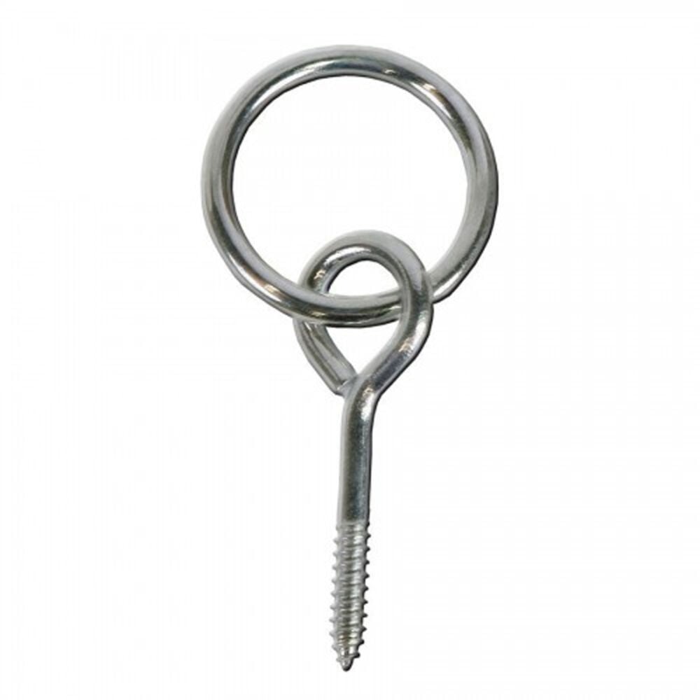 image of Zinc Plated Hitch Ring With Screw Eye Attachment, 2 in