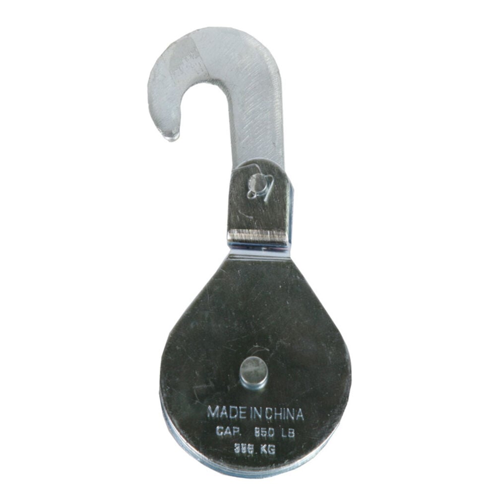 image of Zinc Plated Finish Swivel Hook Cable Block with 3 in Sheave