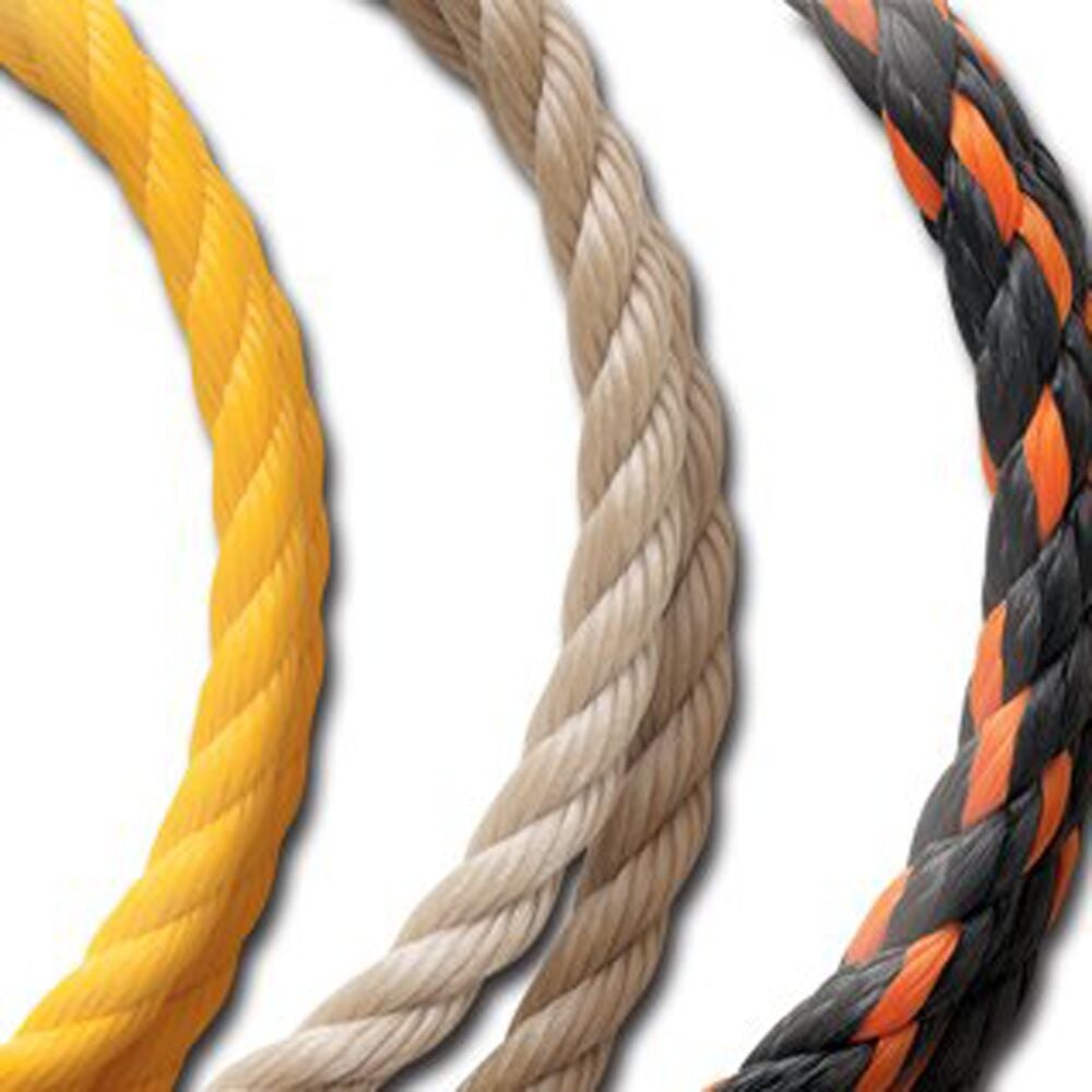 image of Rope, Twisted Poly, Yellow, 1/4 in x 50 ft