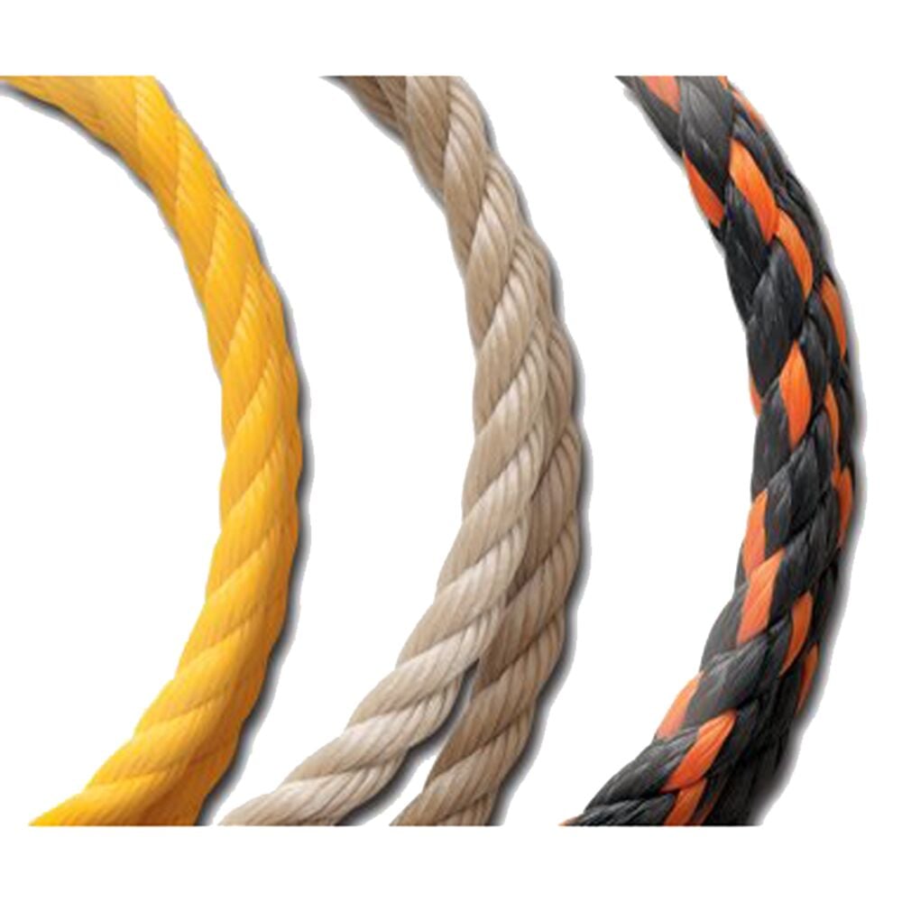 image of Rope, Twisted Poly, Orange/Black, 3/8 in, (Sold By the Foot)