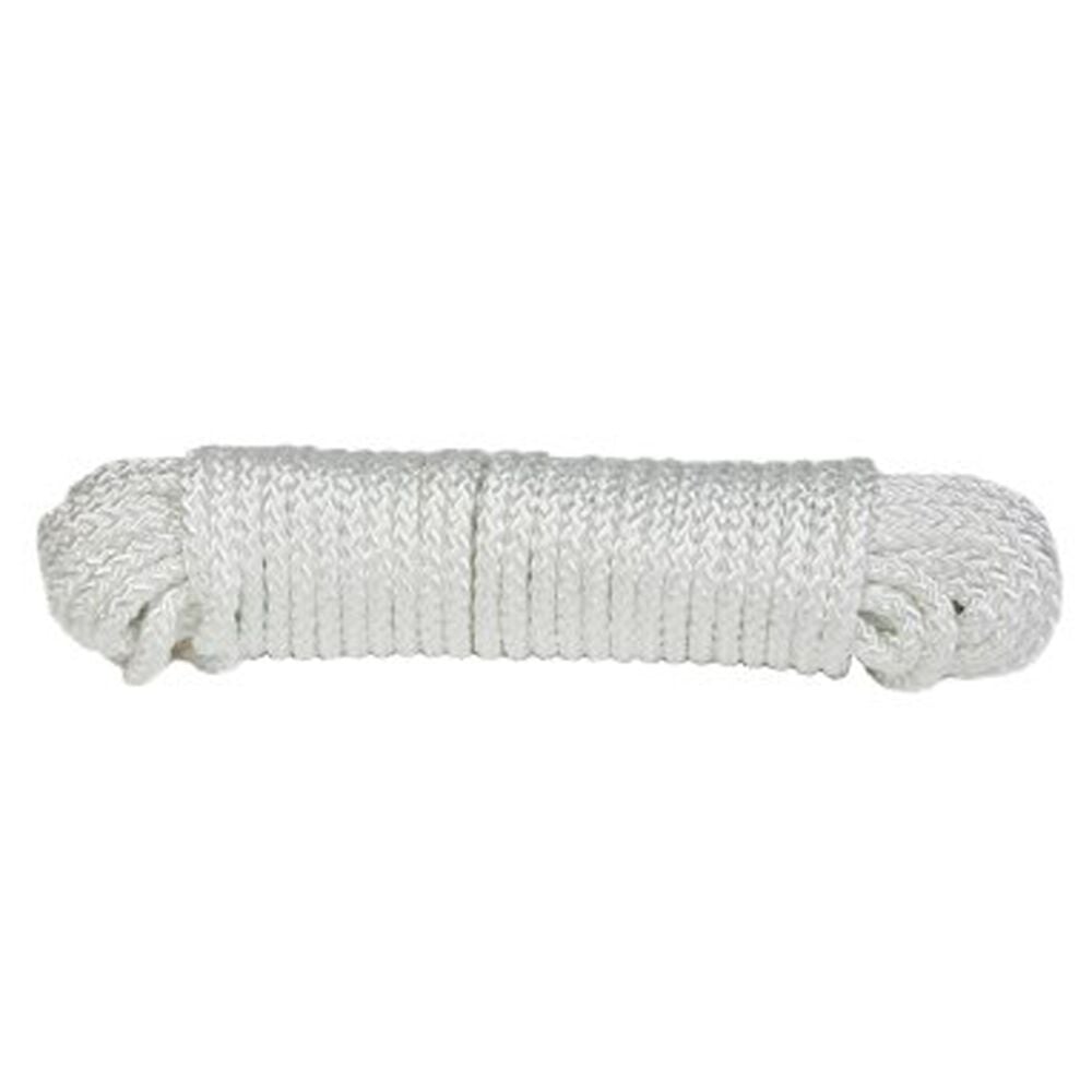 image of Rope, Double Braided Nylon, White, 5/16 in x 50 ft