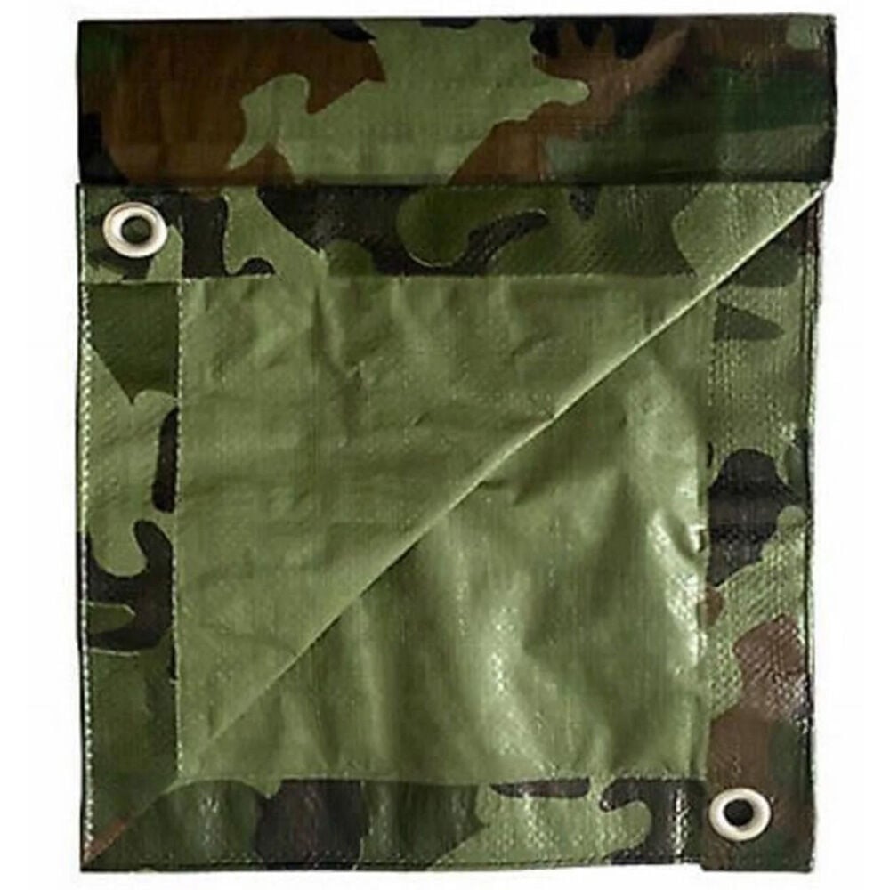 image of Camo/Green Mid-Grade Poly Tarp, 12 ft x 16 ft