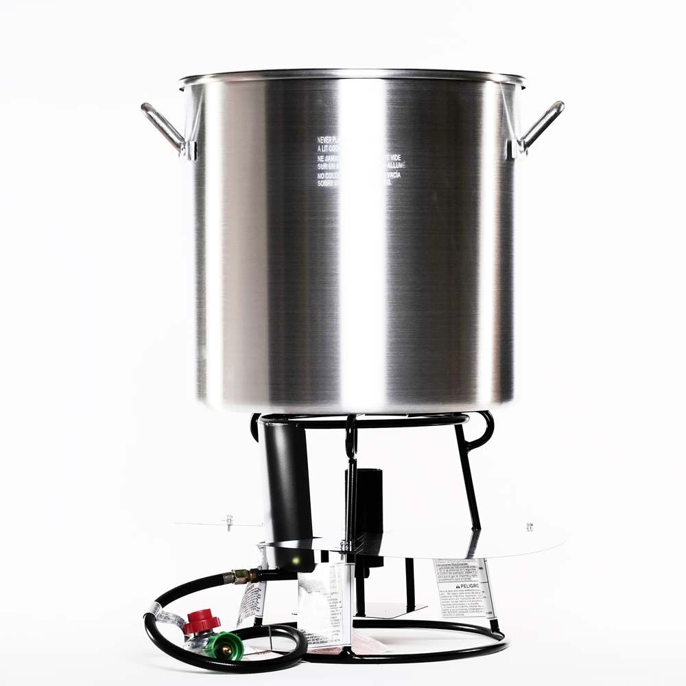 image of Aluminum Pot with Basket, Lid and Jet Burner, 60 qt