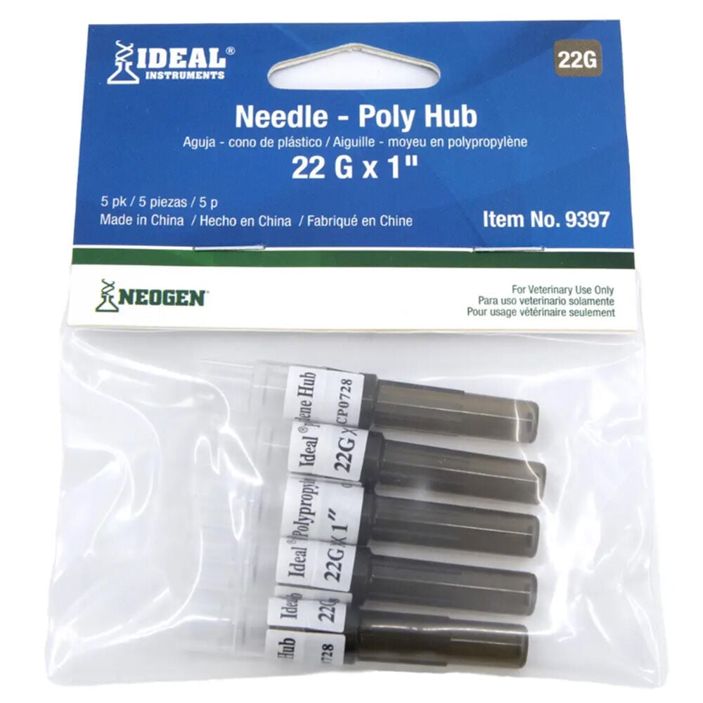image of Disposable Hub Needle, 22 gauge x 1-in, 5 count