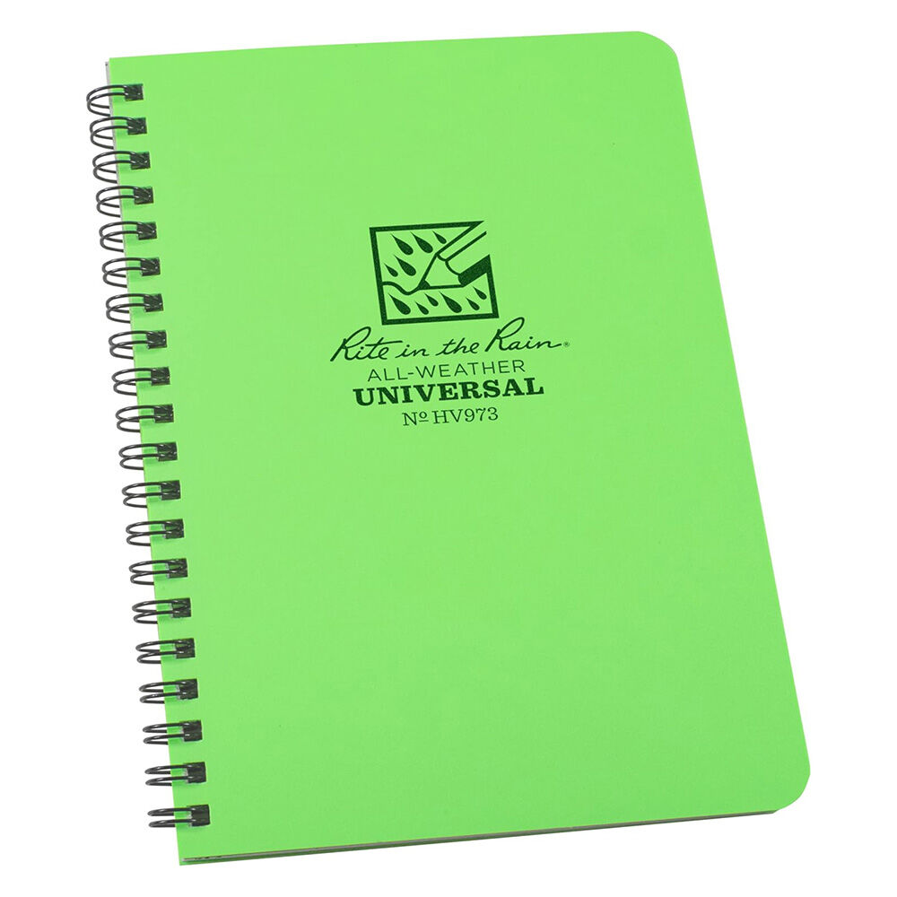 image of Weatherproof Side Spiral Notebook, Hi Vis Green