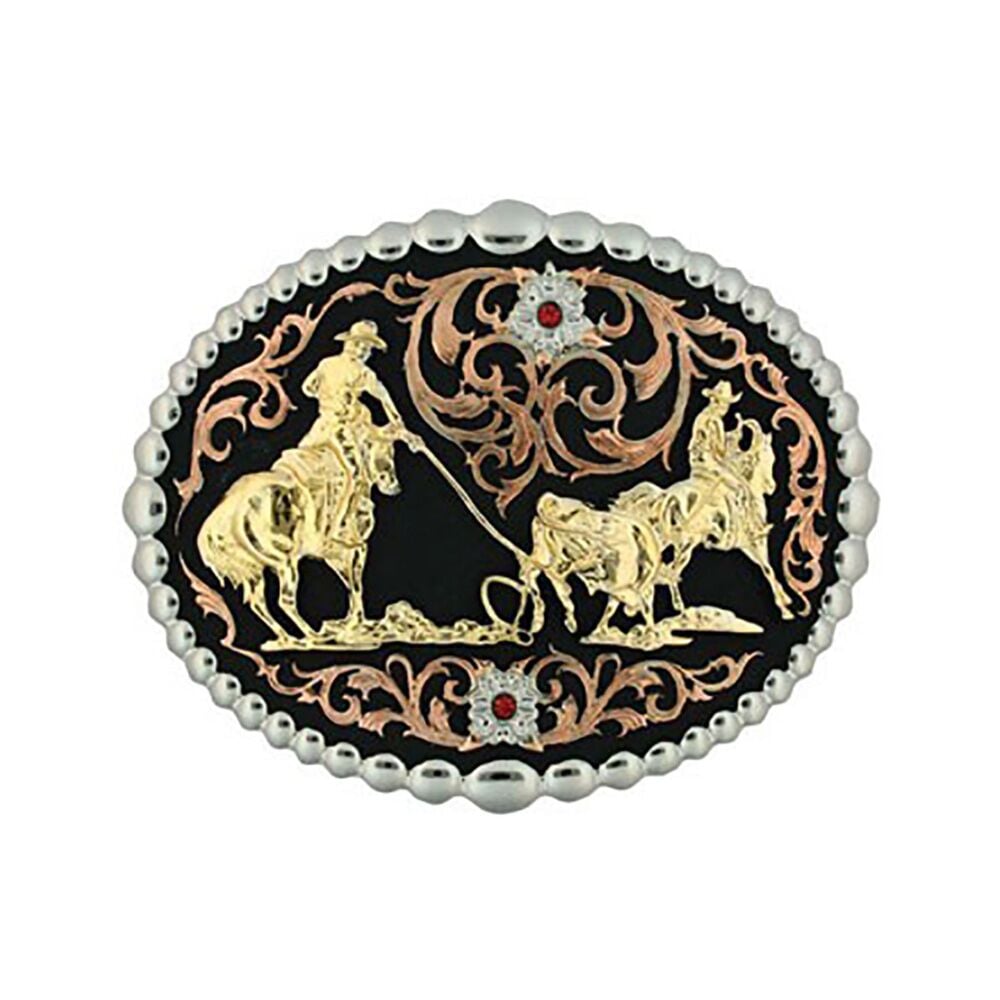 image of Tri Color Team Roper Attitude Belt Buckle