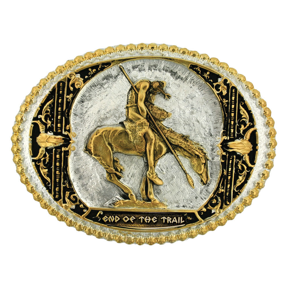 image of End of the Trail Two Tone Attitude Belt Buckle