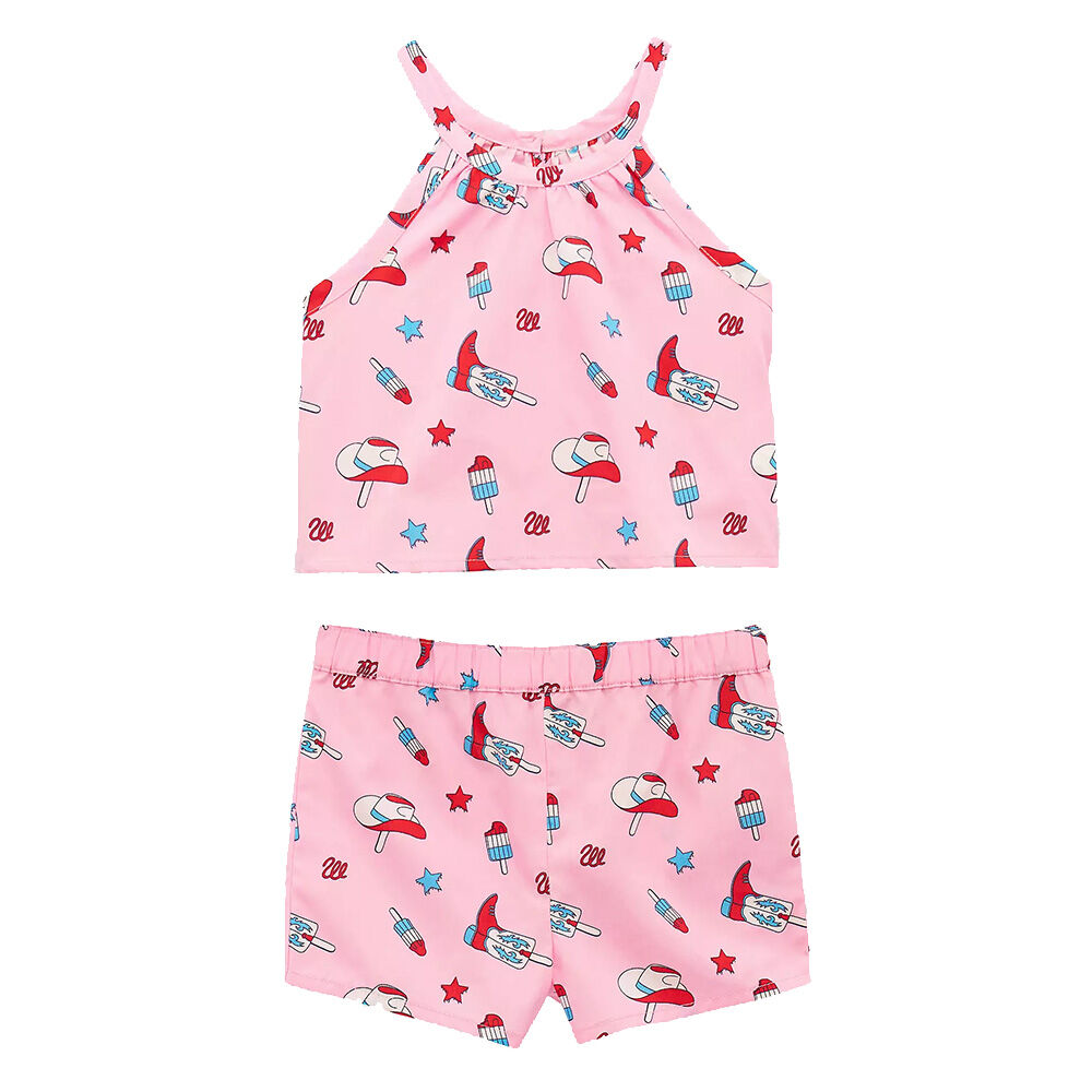 image of Infant/Toddler Patriotic Print Shorts Set