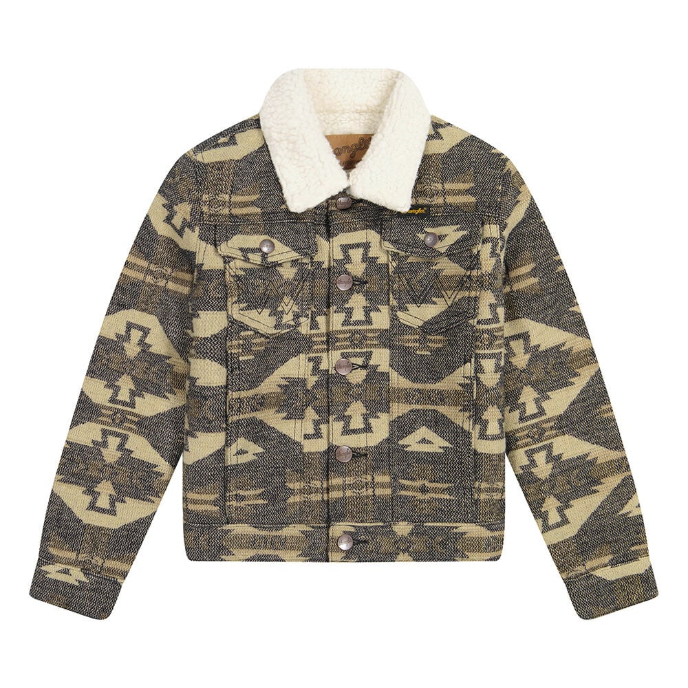 image of Kids' Sherpa Lined Jacquard Print Jacket
