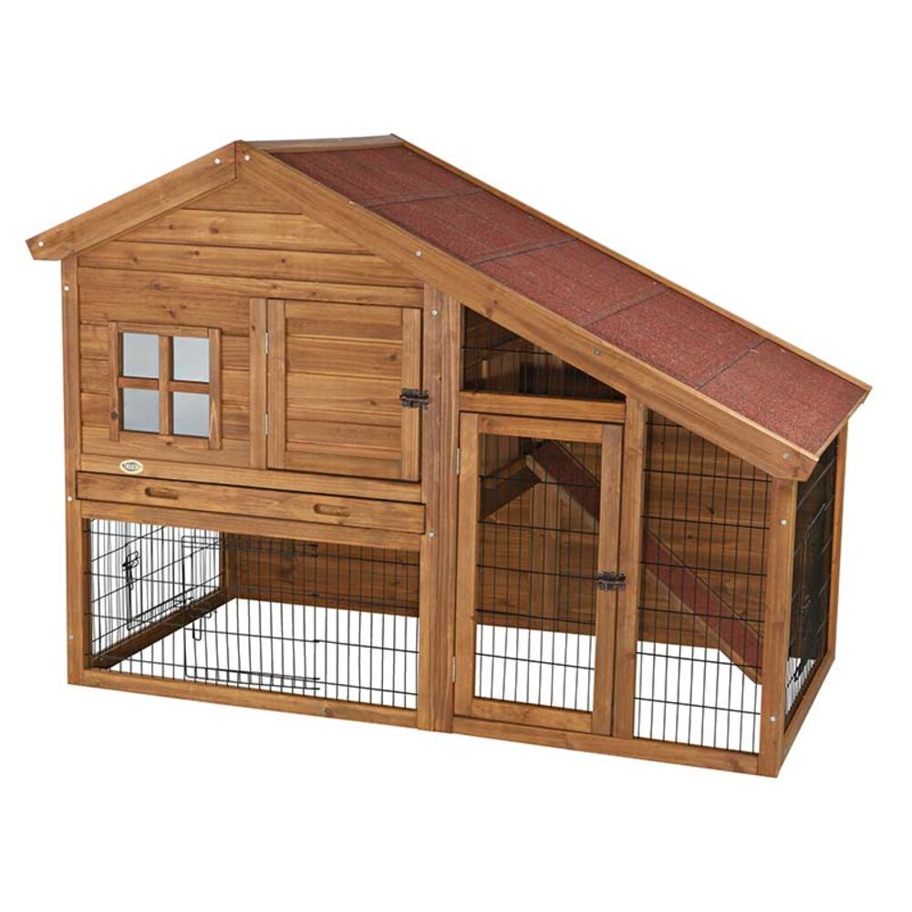 image of Nautra Large 2-Story Hinged Roof Rabbit Cabin Hutch