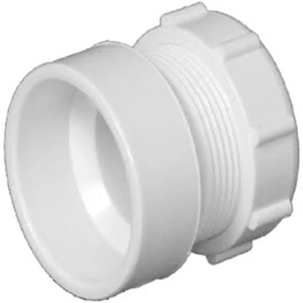 image of Dwv Trap Adapter, 1-1/2 X 1-1/4 in, Female Hub X Slip, SCH 40, PVC, White