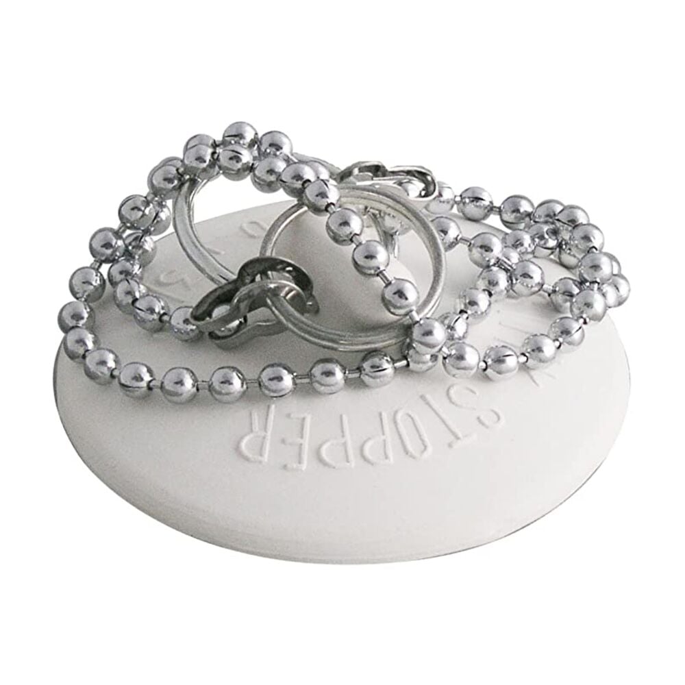 image of 501 4200 Rubber Basin Stopper With Chain - Fits 1-Inch -1-3/8-Inch Drain Openings