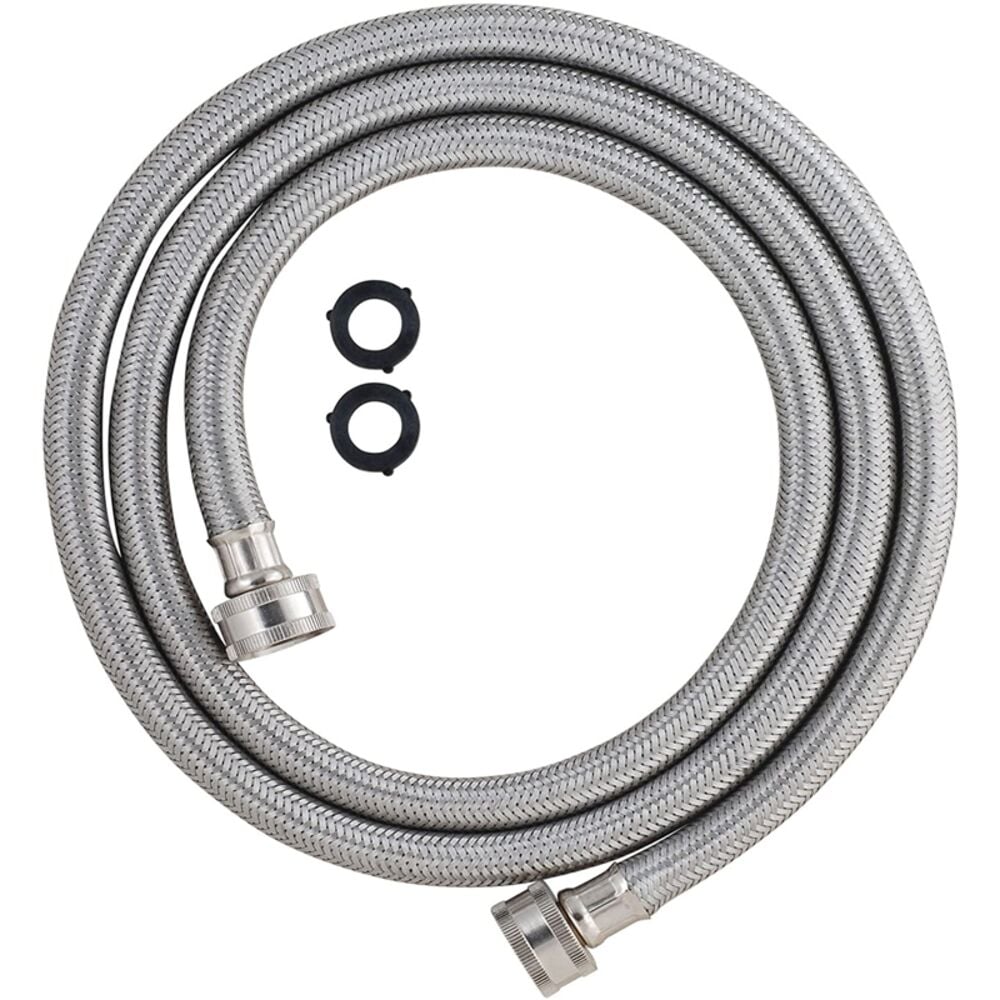 image of 504 1225 Inlet Hose, 6-Foot, Silver