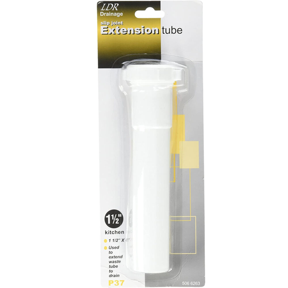 image of 506 6253 Extension Tube, 1-1/4-Inch x 12-Inch, White