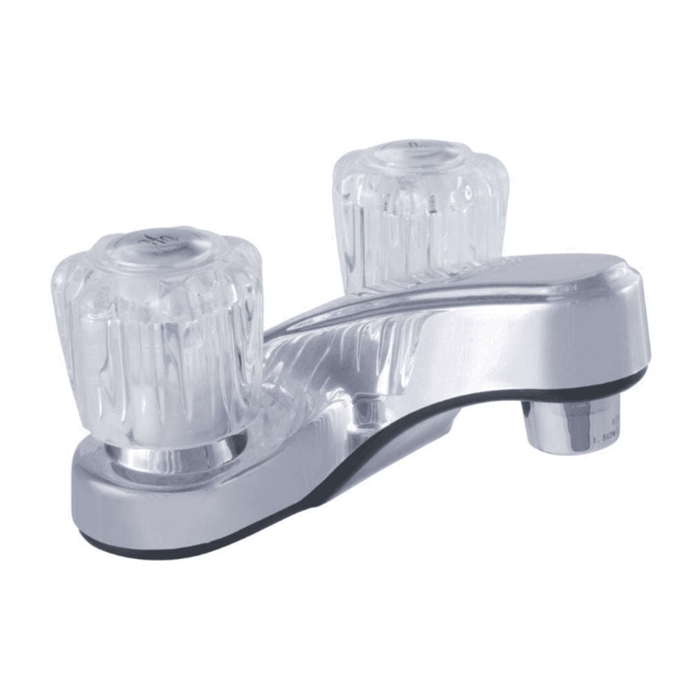 image of 012 4155CP-WS Cambridge Dual Acrylic Handle Non Metallic without Pop Up 1.5 gpm