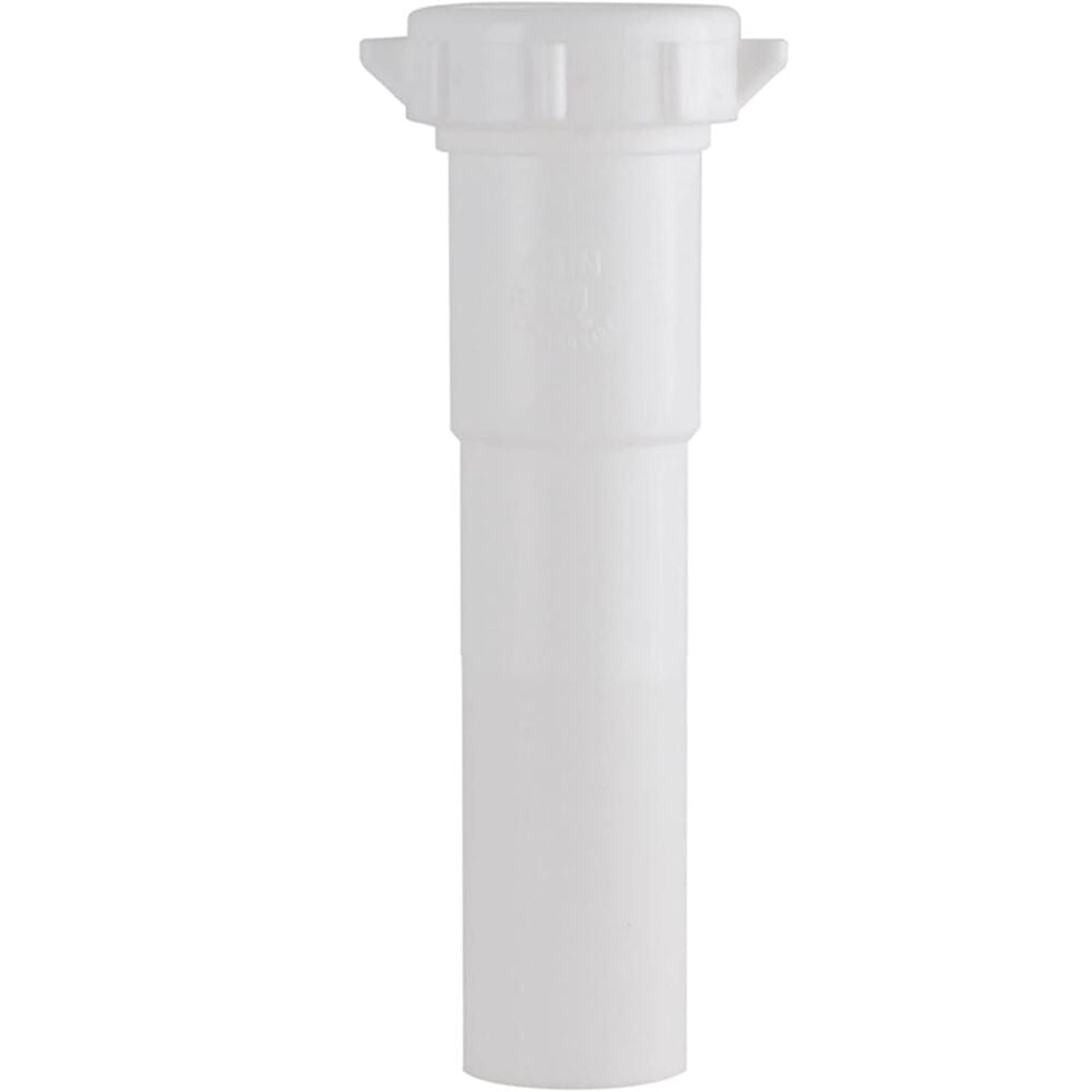 image of 506 6198 PVC Extension with Nut, 1-1/4-Inch x 6-Inch