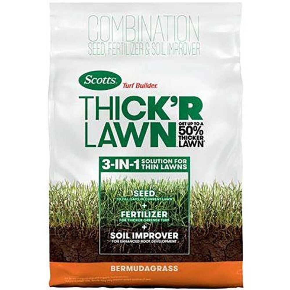 image of Turf Builder ThickR Lawn Bermuda Grass Seed & Fertilizer, 12 lbs