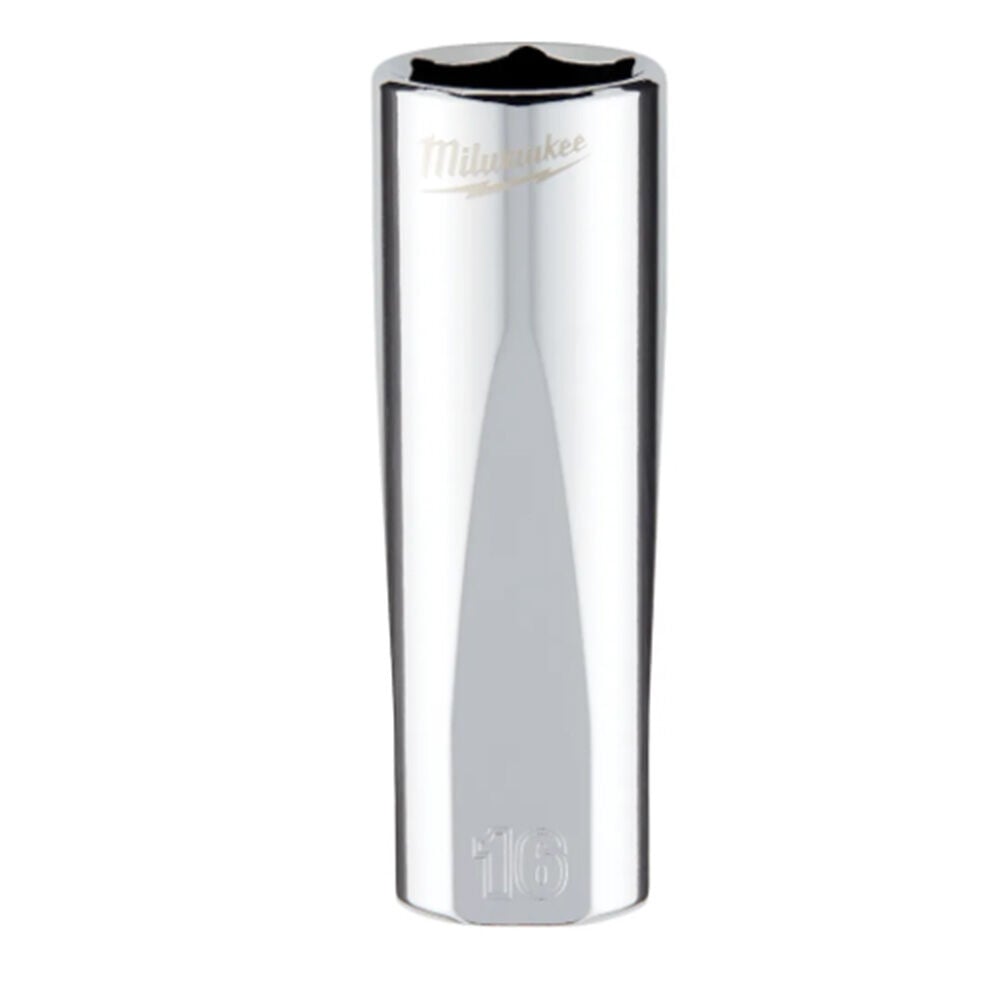 image of 3/8 in Drive 16mm Metric Deep Socket with FOUR FLAT Sides