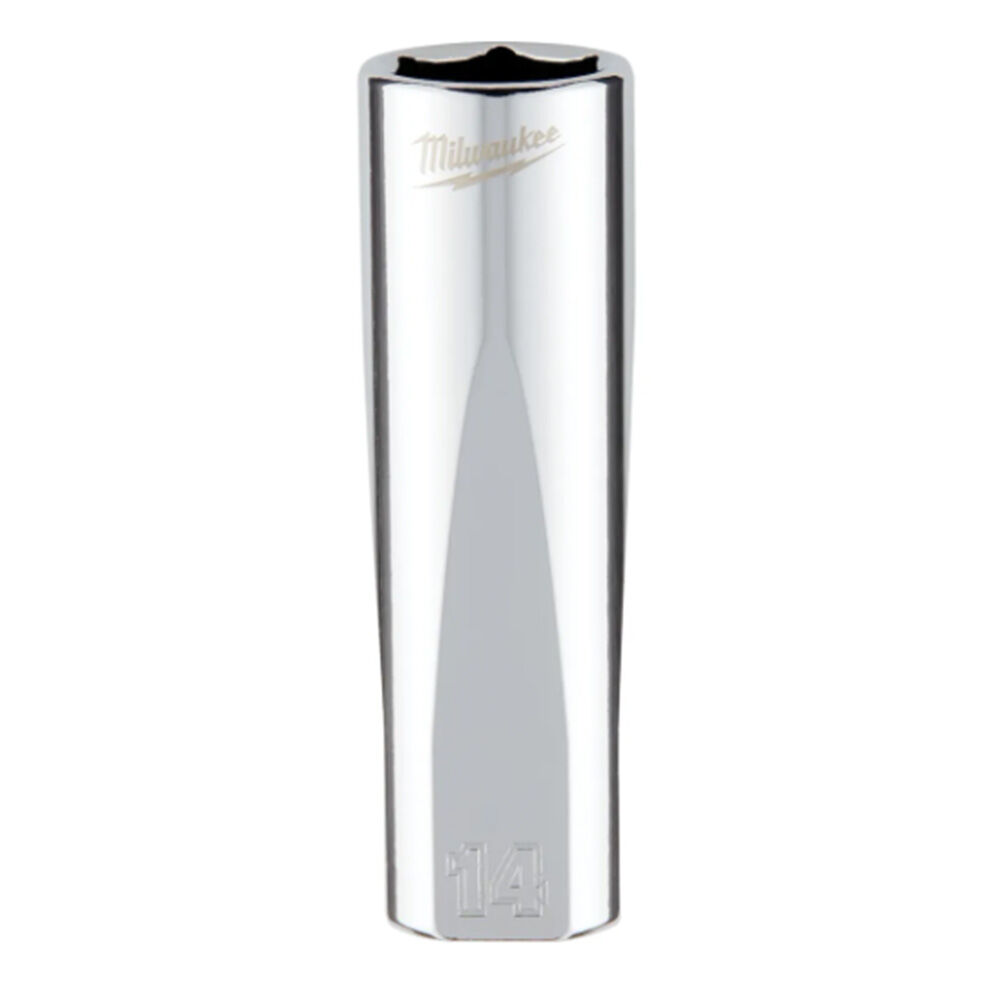 image of 3/8 in Drive 14mm Metric Deep Socket with FOUR FLAT Sides