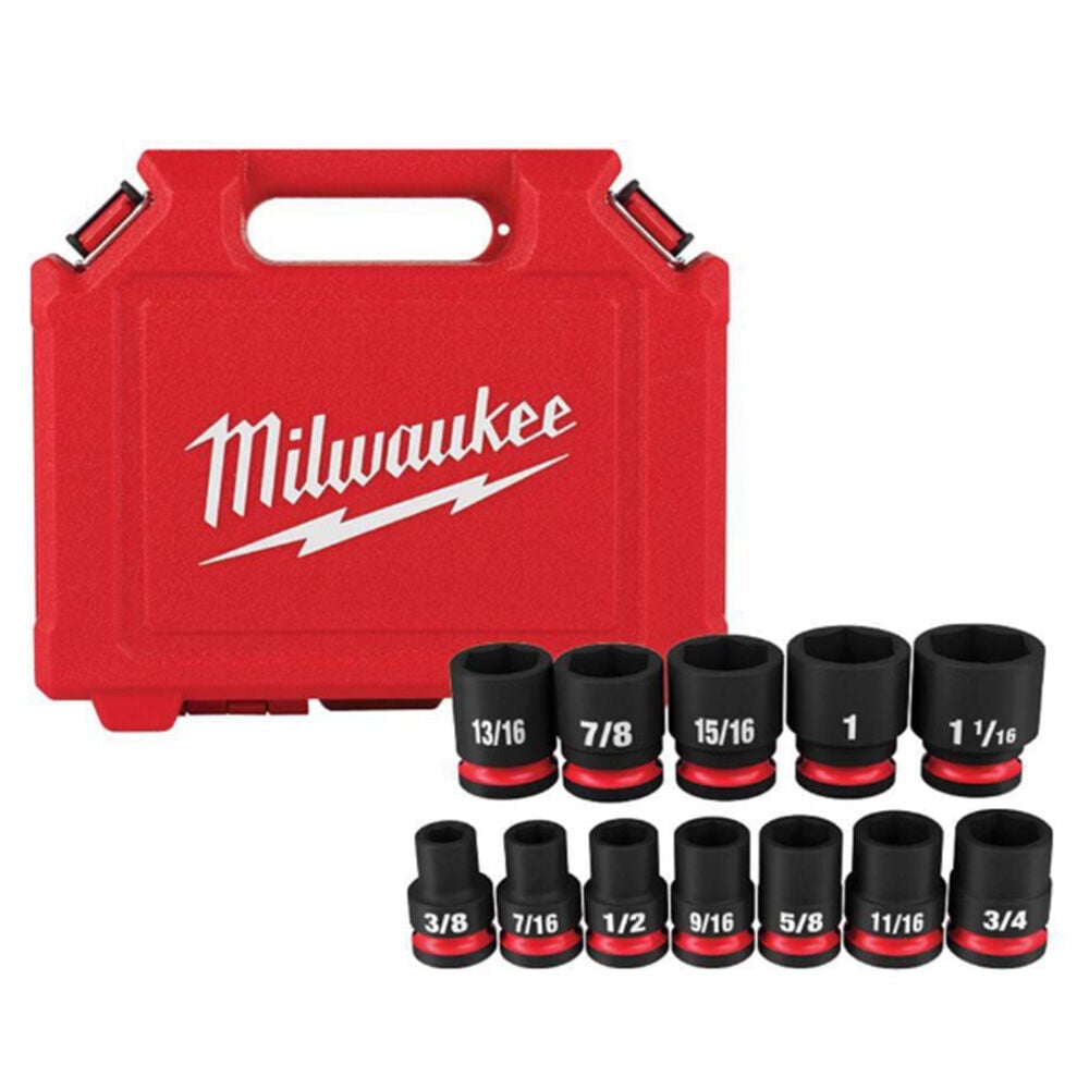 image of SHOCKWAVE 1/2 in Drive SAE 6 Point Impact Socket Set- 12 pc