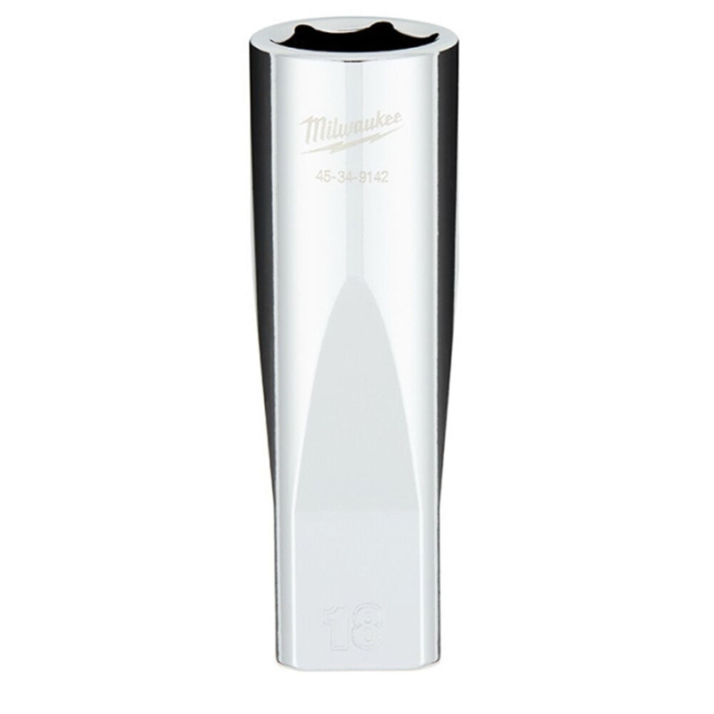 image of 1/2 in Drive 18mm Metric 6-Point Deep Socket with FOUR FLAT Sides