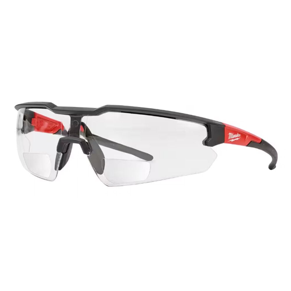 image of Clear +2.00 Bifocal Safety Glasses Magnified Anti-Scratch Lenses