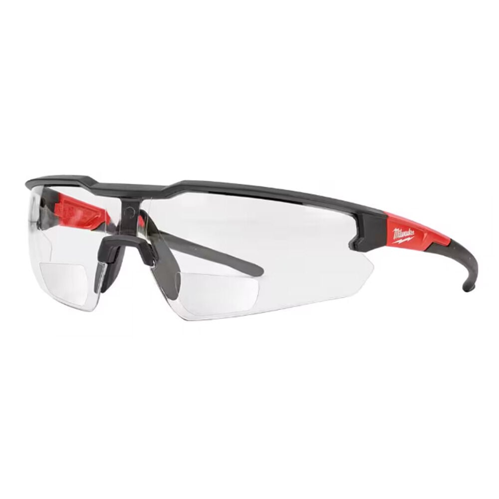 image of Clear +1.00 Bifocal Safety Glasses Magnified Anti-Scratch Lenses