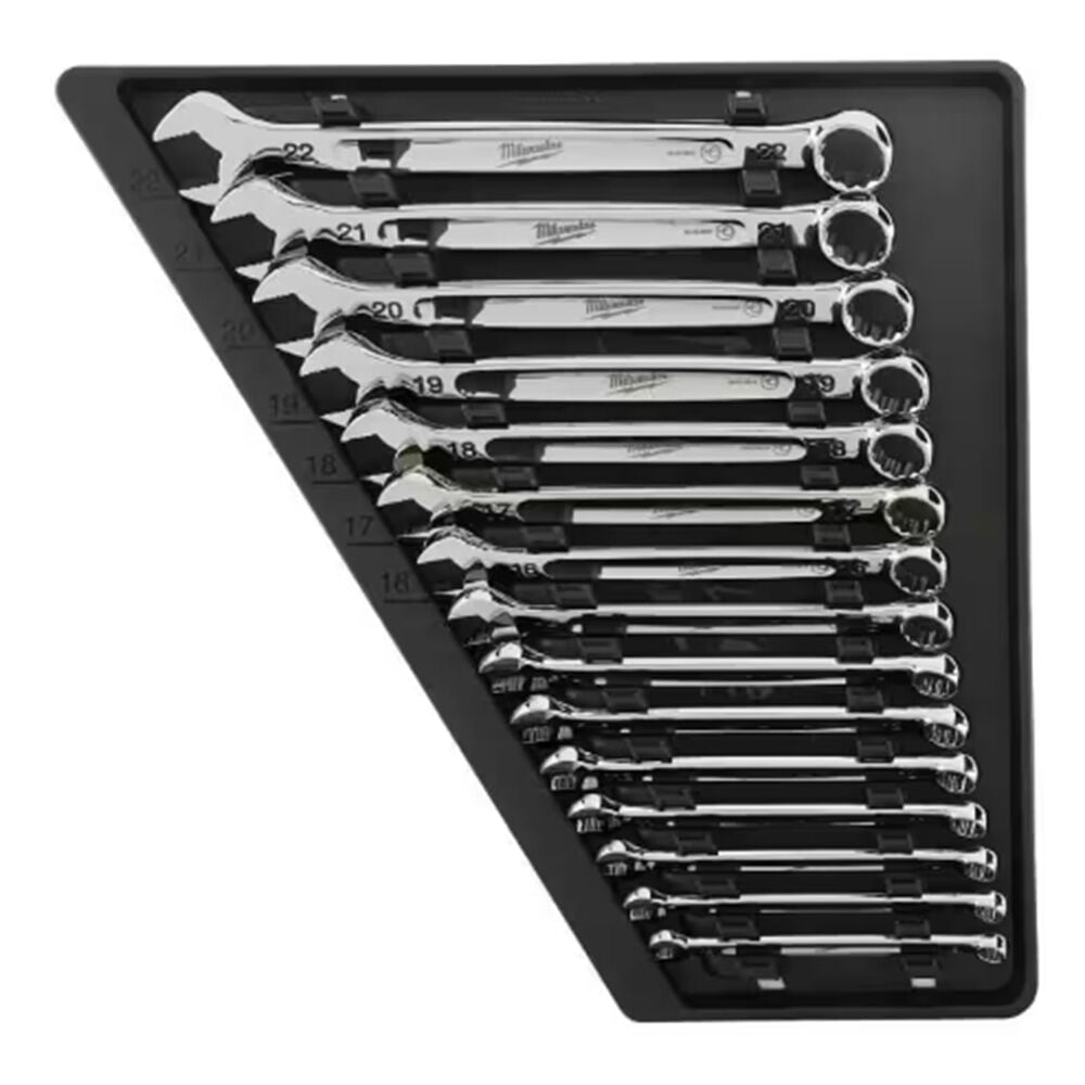 image of Combination Metric Wrench Mechanics Tool Set- 15 pc